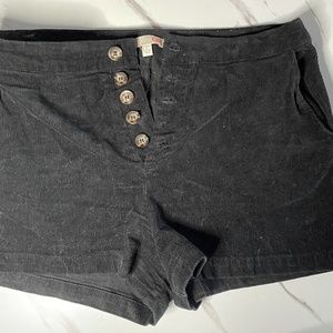 Black suede shorts